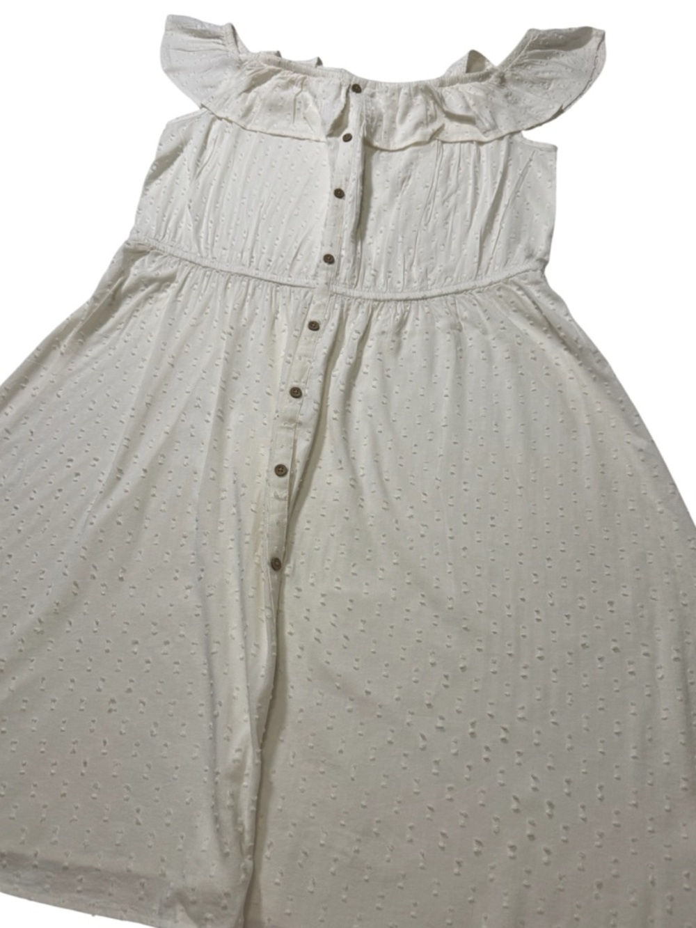 SO White Eyelet Maxi Dress with Ruffle Neckline - Picture 4 of 5